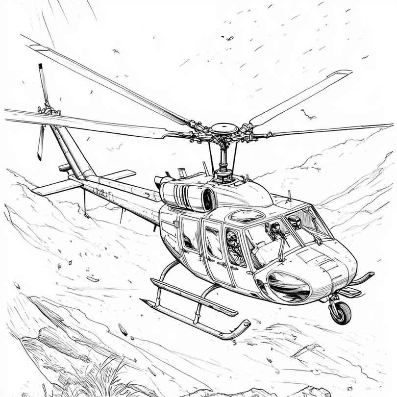 Desenhos GRÁTIS de Helicóptero de Guerra para Imprimir e Colorir/Pintar