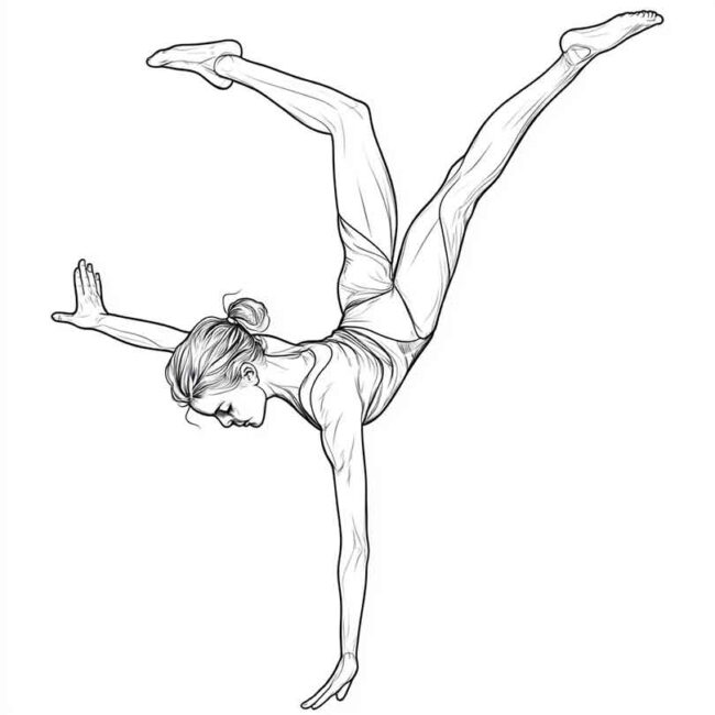 Desenhos GRÁTIS de Ginástica Acrobática para Imprimir e Colorir/Pintar