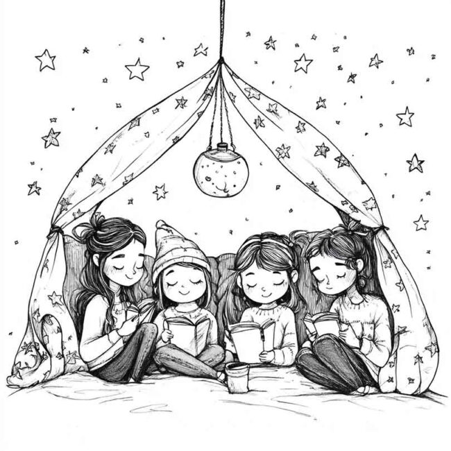 festa do pijama para colorir 9