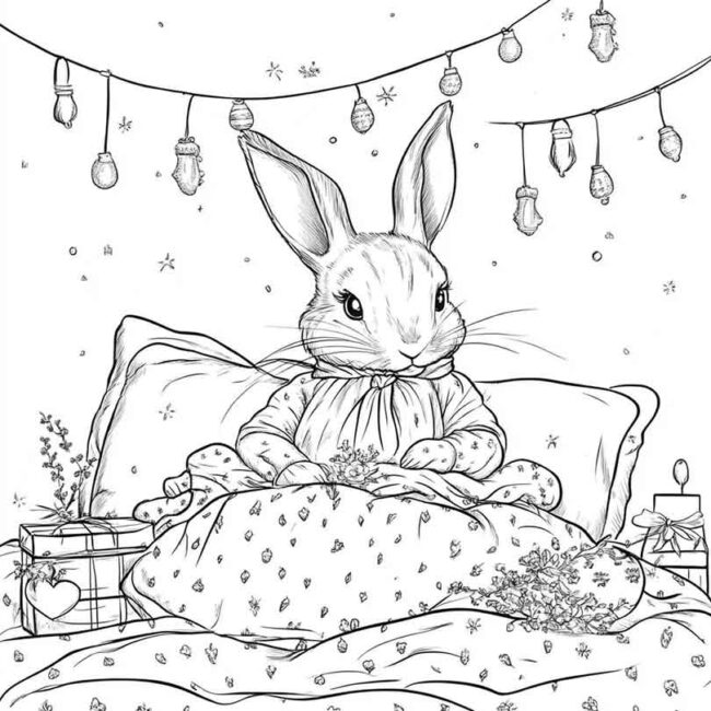 festa do pijama para colorir 8