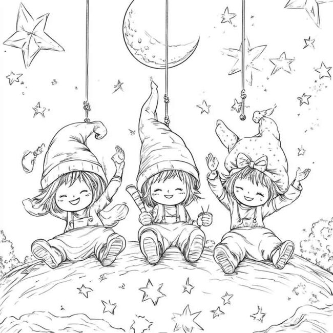 festa do pijama para colorir 6