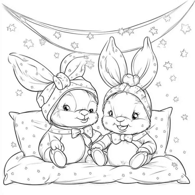 festa do pijama para colorir 4
