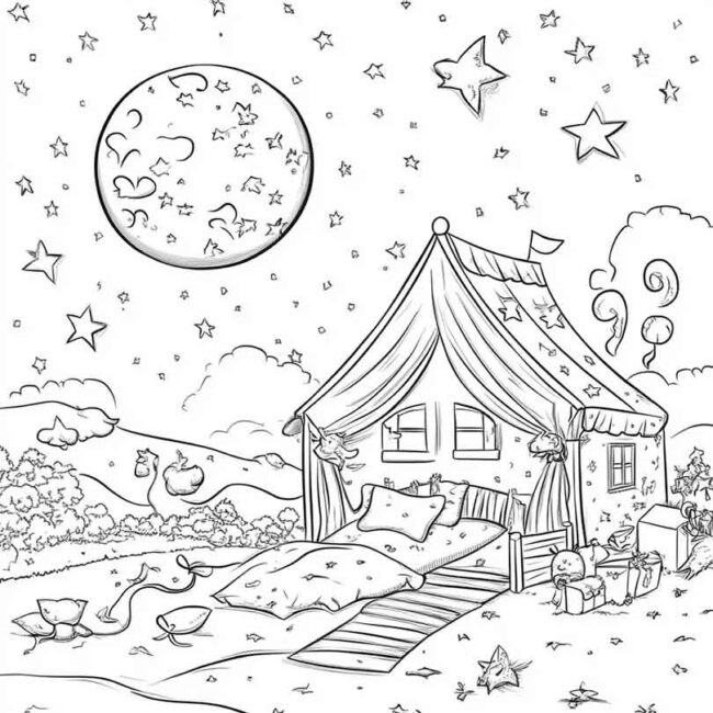 festa do pijama para colorir 11