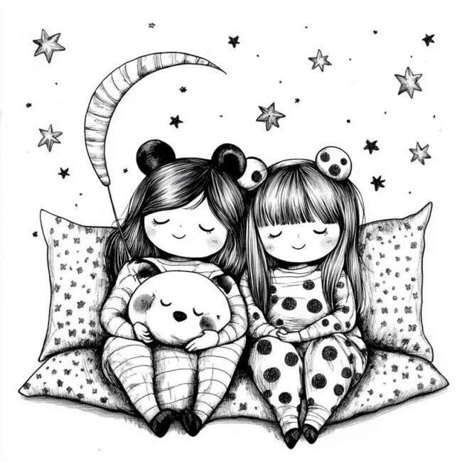 festa do pijama para colorir 14