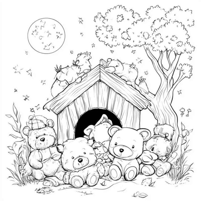 festa do pijama para colorir 13