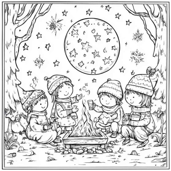 festa do pijama para colorir 19