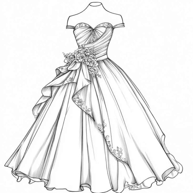 vestidos de prenda para colorir 9 vestidos de prenda para colorir 9