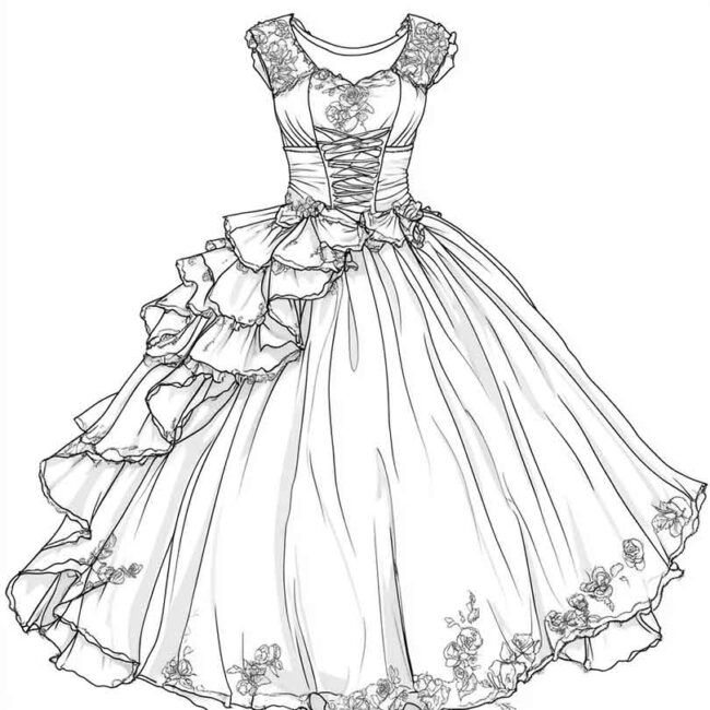 vestidos de prenda para colorir 5 vestidos de prenda para colorir 5