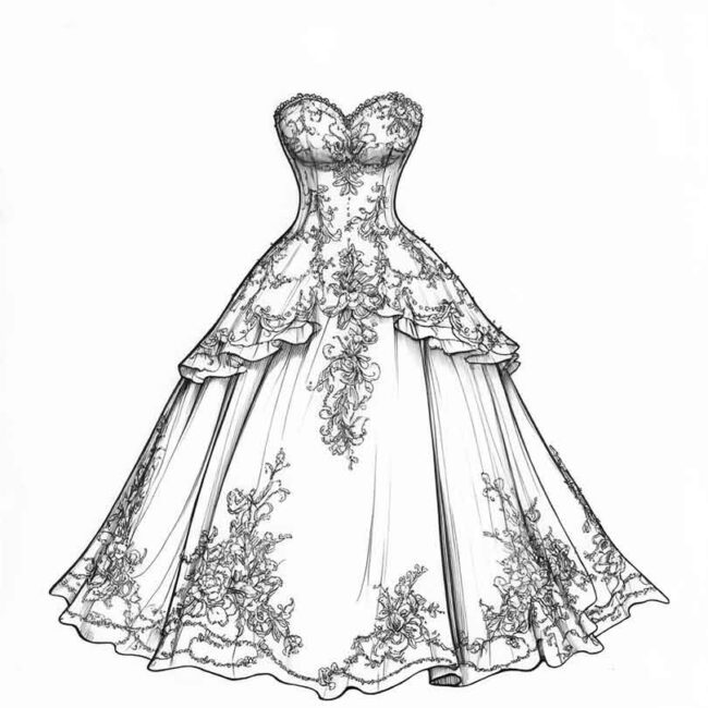 vestidos de prenda para colorir 17 vestidos de prenda para colorir 17
