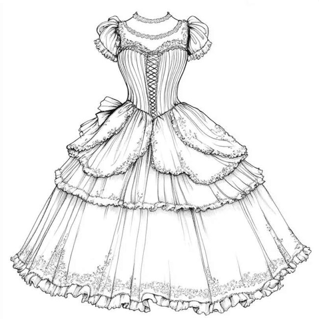 vestidos de prenda para colorir 6 vestidos de prenda para colorir 6