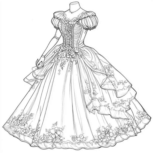 vestidos de prenda para colorir 14 vestidos de prenda para colorir 14