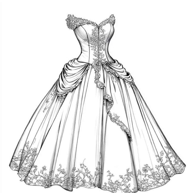 vestidos de prenda para colorir 3 vestidos de prenda para colorir 3