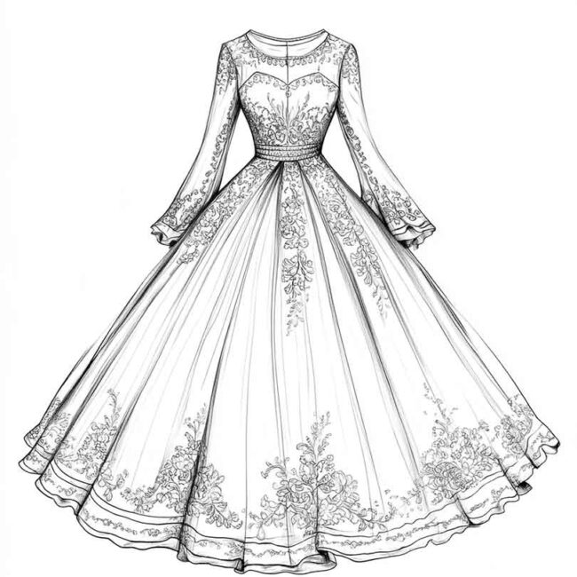 vestidos de prenda para colorir 13 vestidos de prenda para colorir 13