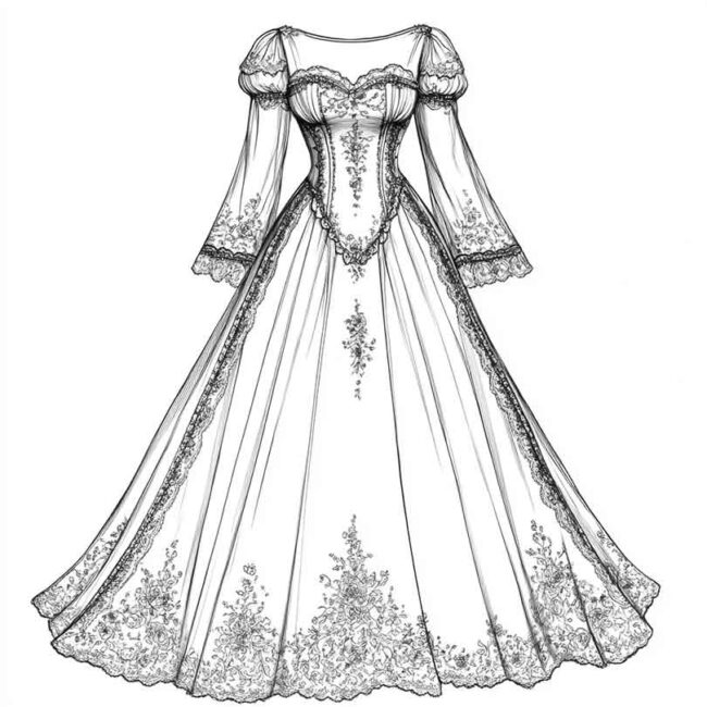 vestidos de prenda para colorir 10 vestidos de prenda para colorir 10