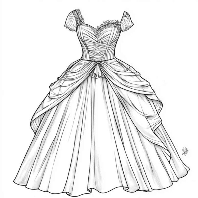 vestidos de prenda para colorir 11 vestidos de prenda para colorir 11