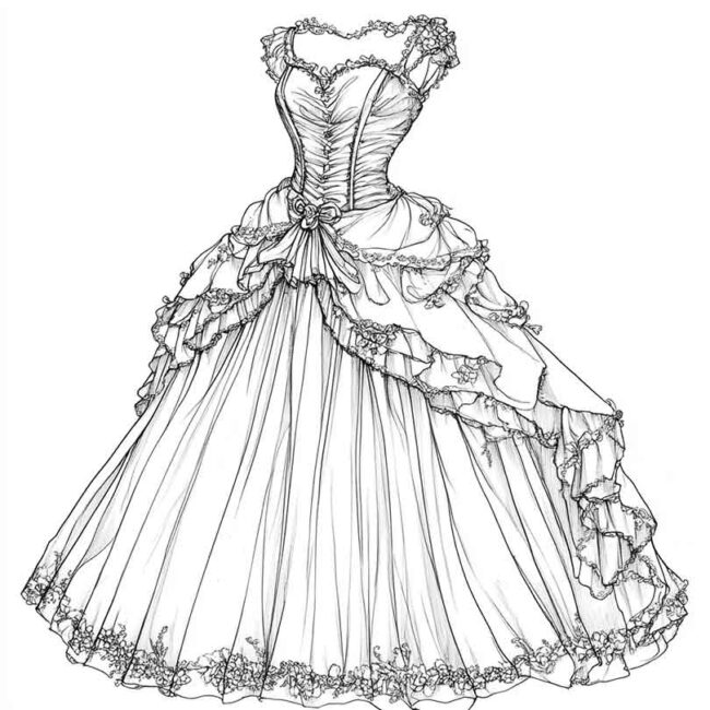 vestidos de prenda para colorir 16 vestidos de prenda para colorir 16
