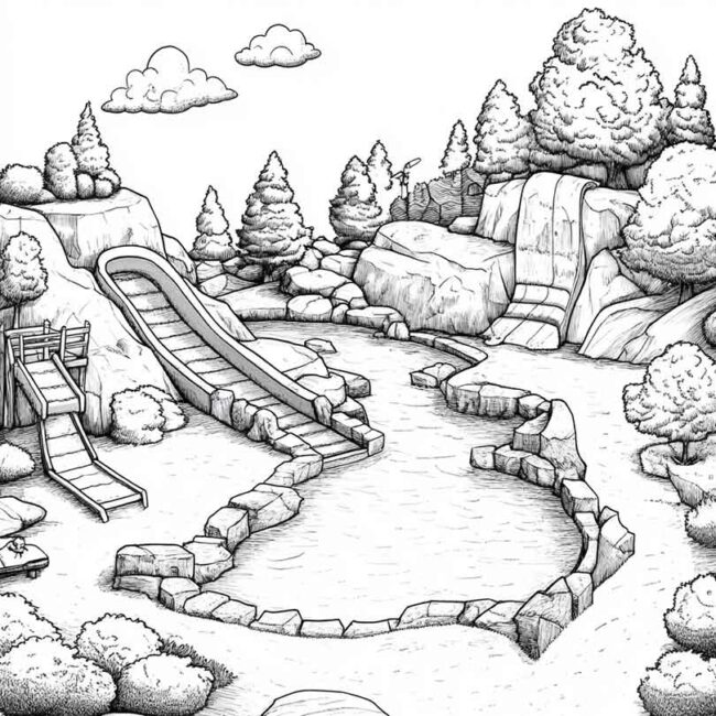 parque aquatico para colorir 7