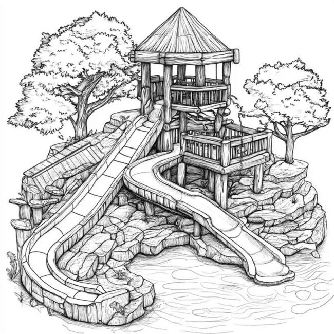 parque aquatico para colorir 3