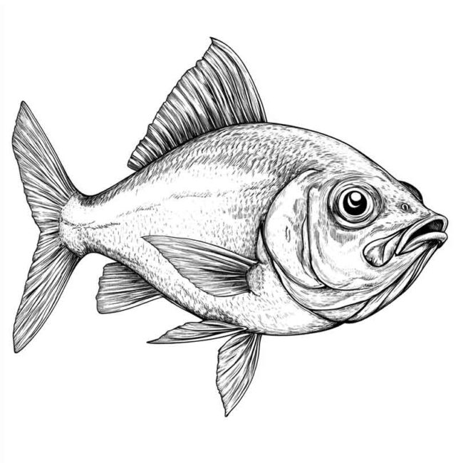 peixe pacu para colorir 4