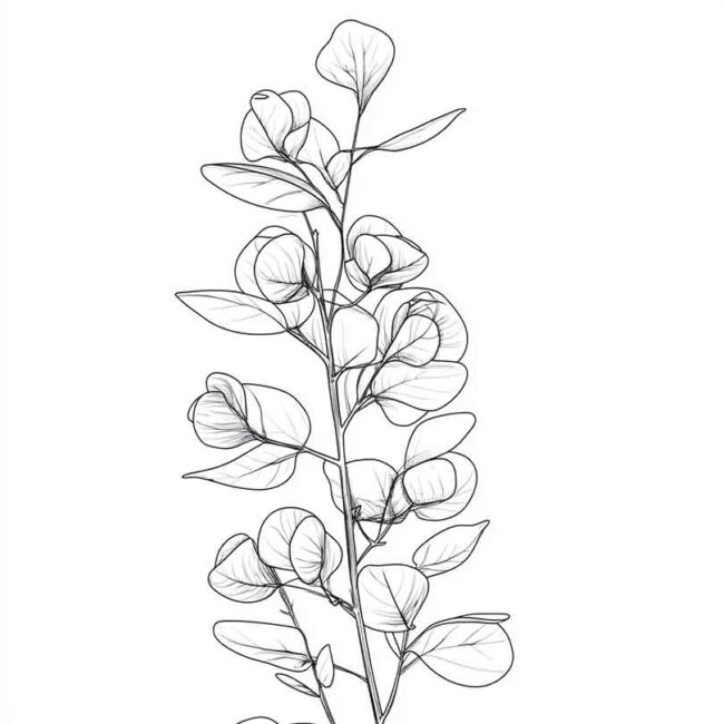 desenhos de eucalipto para colorir 1