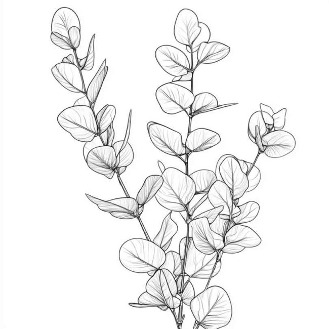 desenhos de eucalipto para colorir 10