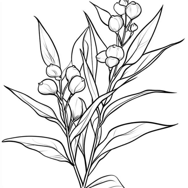 desenhos de eucalipto para colorir 22