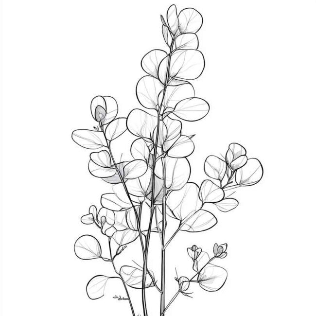 desenhos de eucalipto para colorir 28