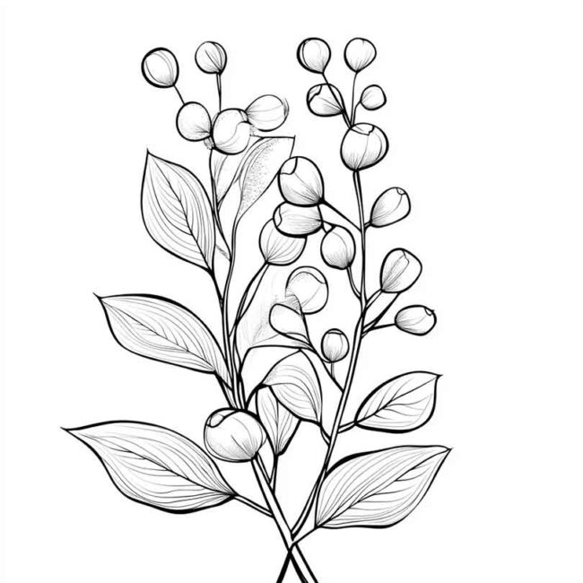 desenhos de eucalipto para colorir 6