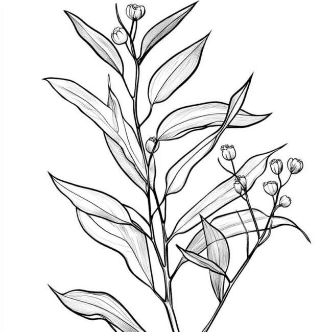 desenhos de eucalipto para colorir 13