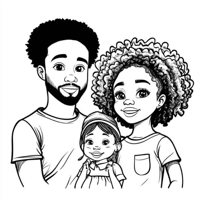 familias negras para colorir 17
