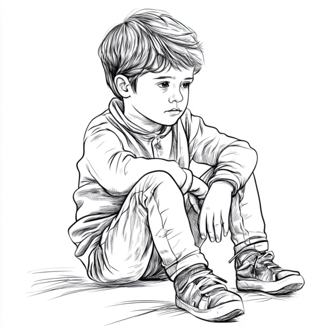 menino sentado para colorir 33 menino sentado para colorir 33