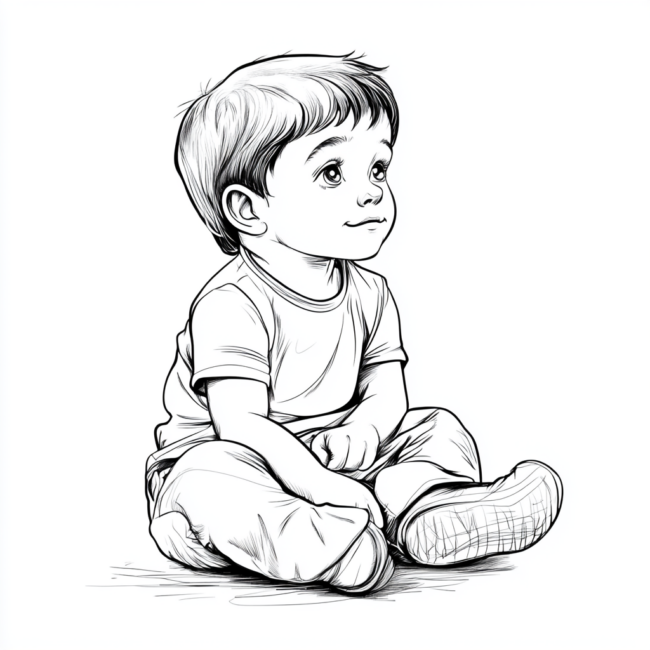 menino sentado para colorir 28 menino sentado para colorir 28