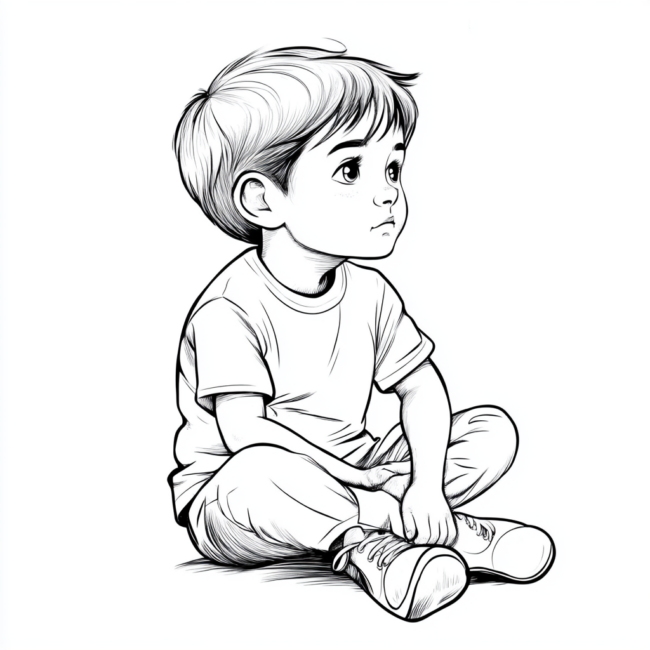 menino sentado para colorir 31 menino sentado para colorir 31