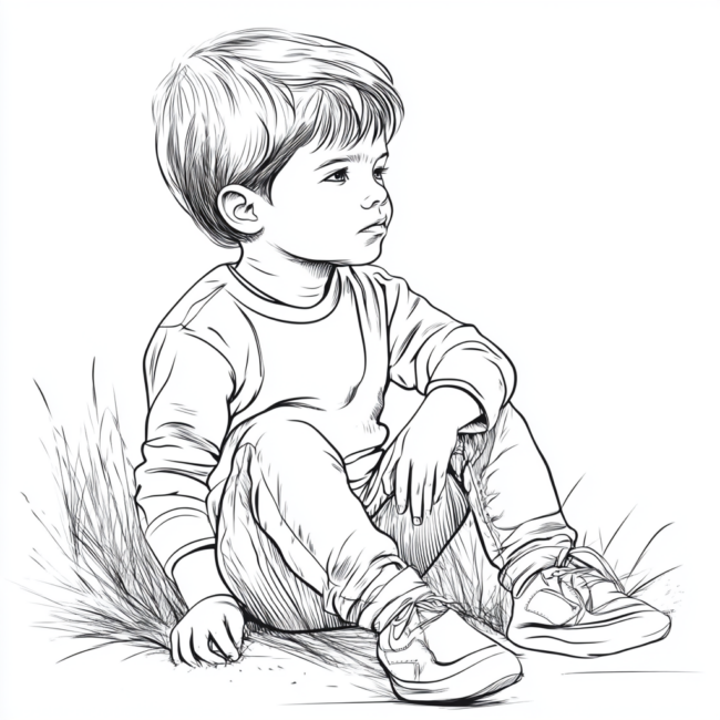 menino sentado para colorir 23 menino sentado para colorir 23