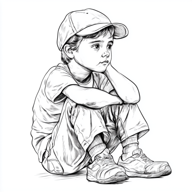 menino sentado para colorir 24 menino sentado para colorir 24
