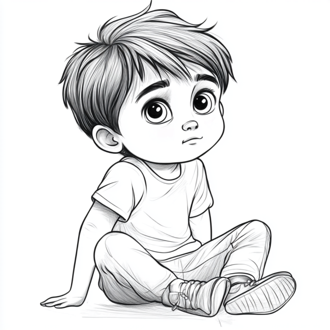 menino sentado para colorir 11 menino sentado para colorir 11