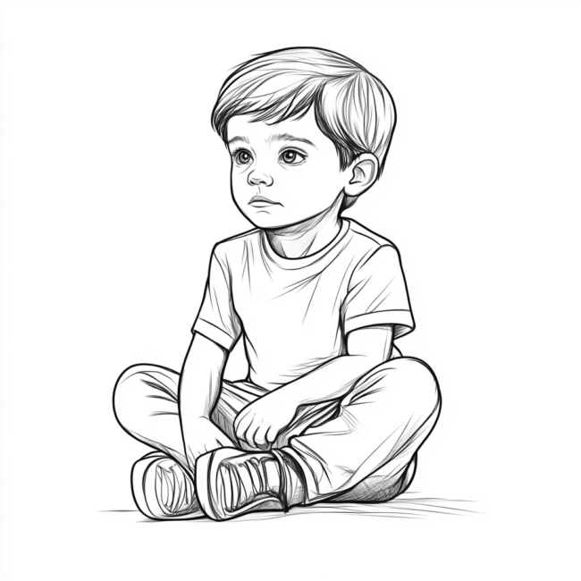menino sentado para colorir 21 menino sentado para colorir 21