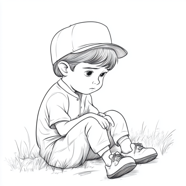 menino sentado para colorir 4 menino sentado para colorir 4