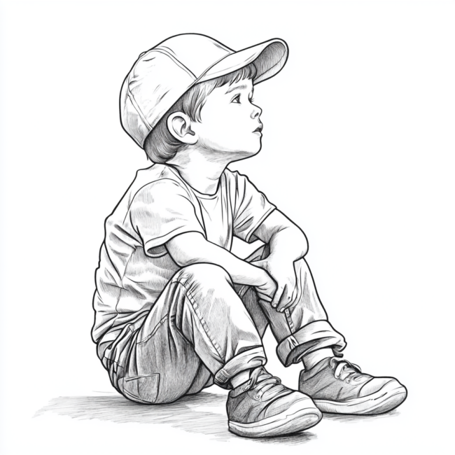 menino sentado para colorir 19 menino sentado para colorir 19