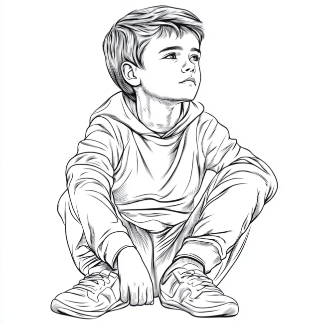 menino sentado para colorir 20 menino sentado para colorir 20