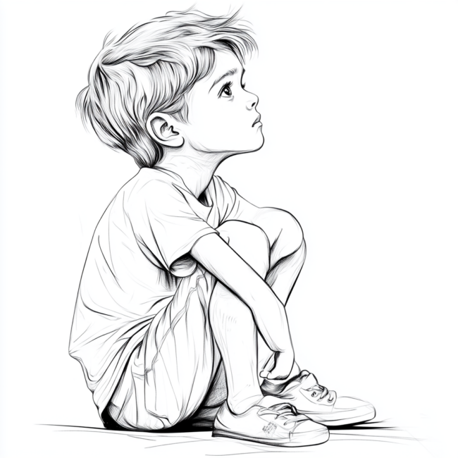 menino sentado para colorir 9 menino sentado para colorir 9