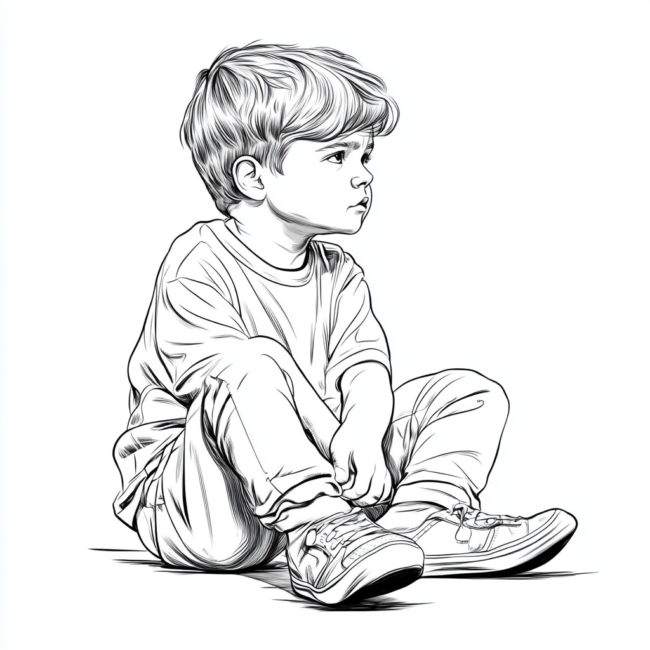 menino sentado para colorir 17 menino sentado para colorir 17