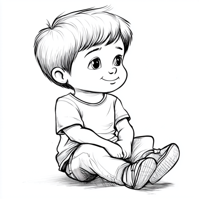 menino sentado para colorir 22 menino sentado para colorir 22