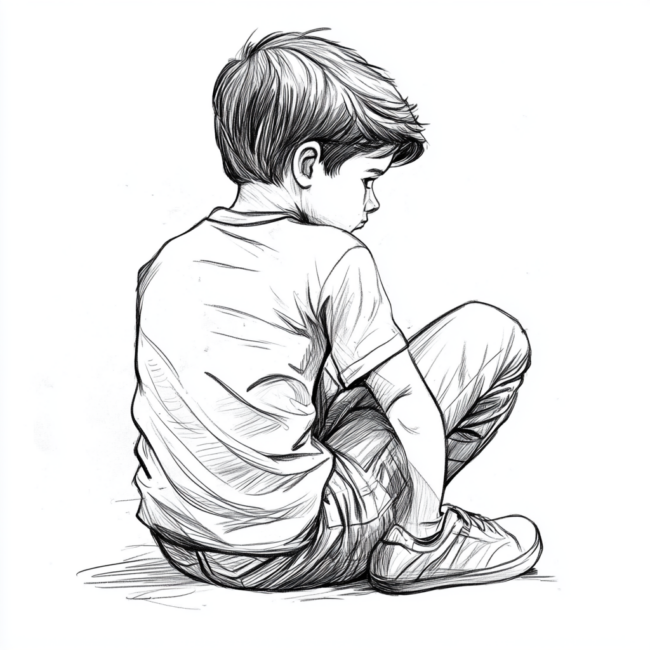 menino sentado para colorir 12 menino sentado para colorir 12
