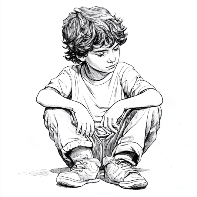 menino sentado para colorir 18 menino sentado para colorir 18