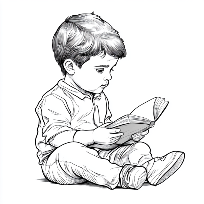 menino sentado para colorir 7 menino sentado para colorir 7