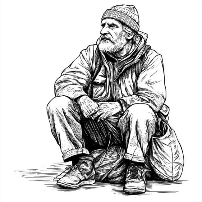 mendigo para colorir 3