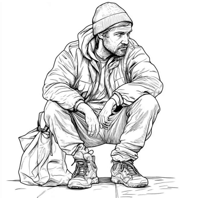 mendigo para colorir 19