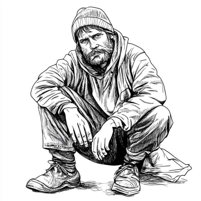 mendigo para colorir 2