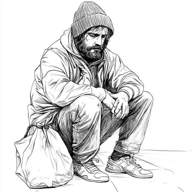 mendigo para colorir 16